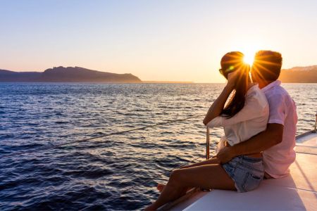 Couple on a private boat tour