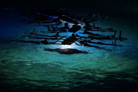 Snorkeling with manta rays